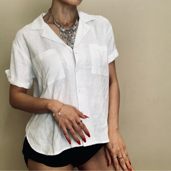 Brand new Linen button down shirt- no offer - Picture 3 of 10